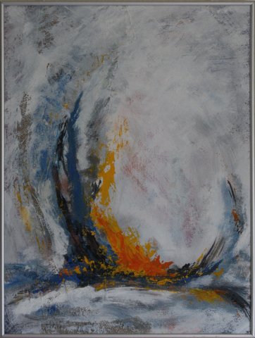 Feuer und Eis, Acryl auf Spanplatte
