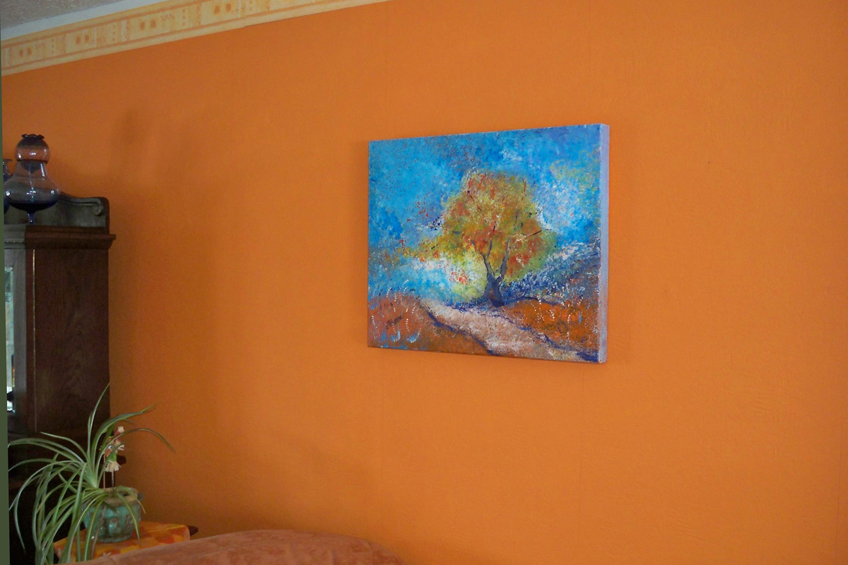 Gemälde auf borange Untergrund